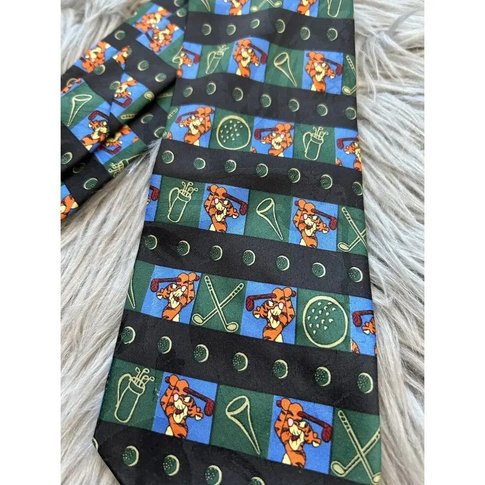 VTG Disney Winnie‎ the Pooh & Friends Golfing Theme Neck Tie